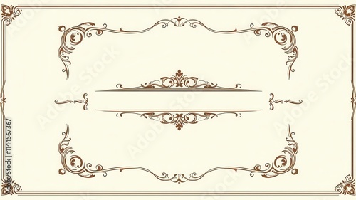 A collection of ornate vintage frames in vector format, suitable for adding a touch of elegance to design projects, illustration, decoration
