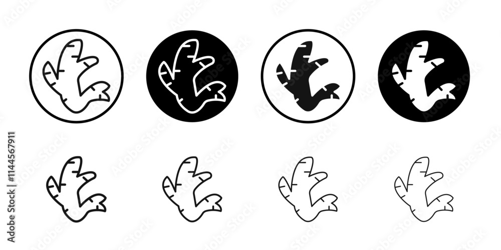 Ginger icon Flat outline fill set collection Ginger icon Flat outline fill set collection