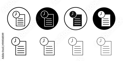 History icon Flat outline fill set collection