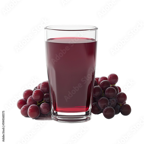 Wallpaper Mural Extreme front view of a hyperrealistic grape juice in a glass isolated on a white transparent background Torontodigital.ca