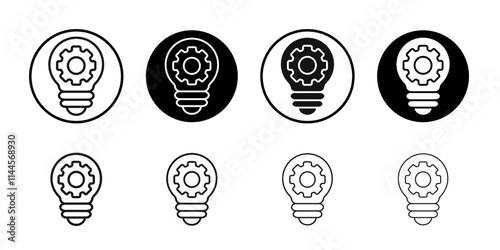 Idea generation icon Flat outline fill set collection