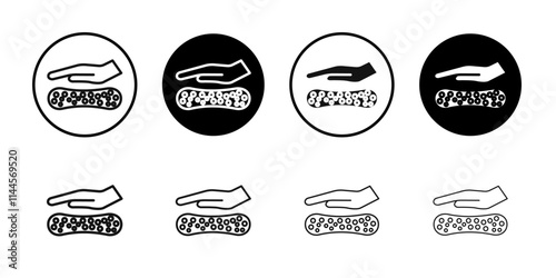 Latex mattress material icon Flat outline fill set collection