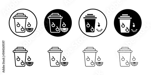 Leftovers Disposal icon Flat outline fill set collection