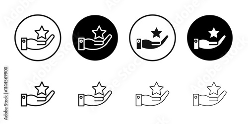 Loyalty Program icon Flat outline fill set collection