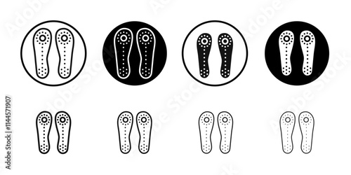 Orthopedic insoles icon Flat outline fill set collection