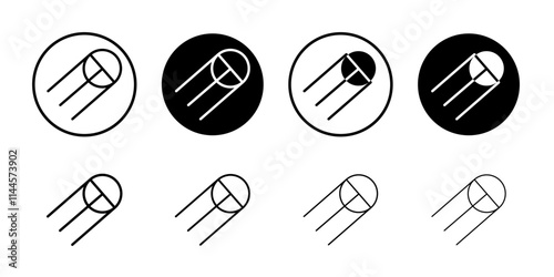 Satellite apparatus icon Flat outline fill set collection
