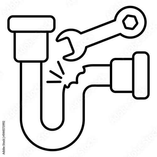 Modern design icon of pipe repair