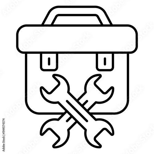 Flat design icon of toolkit