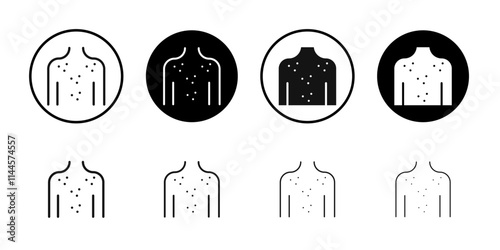 Skin cancer icon Flat outline fill set collection