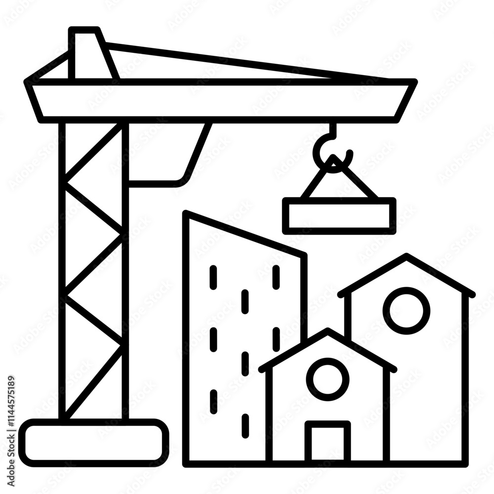 Trendy design icon of building under construction Trendy design icon of building under construction
