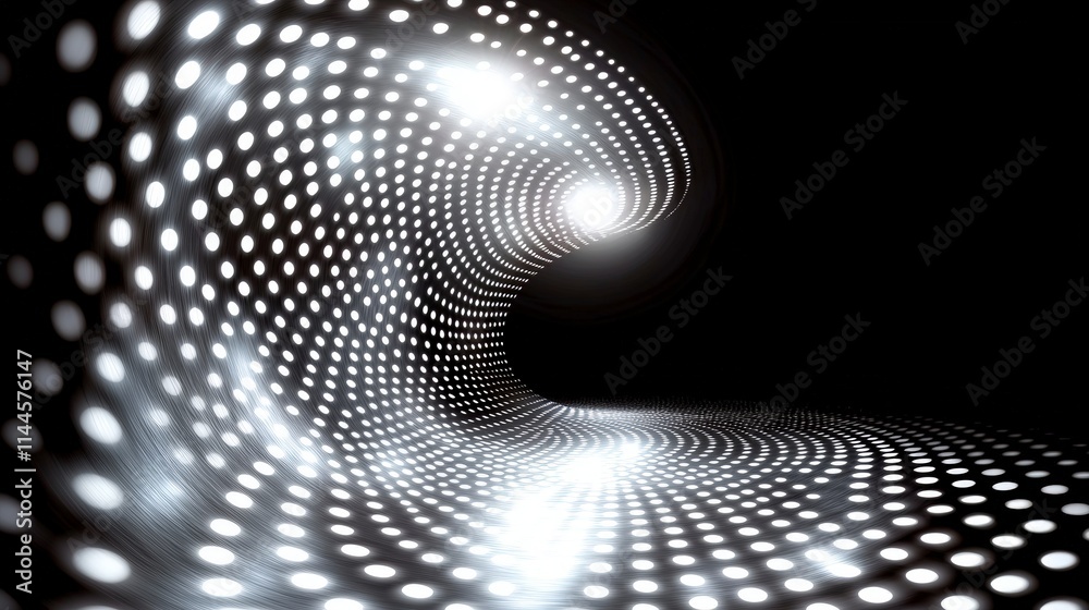 Obraz premium Abstract Shiny Metallic Dots Tunnel Background