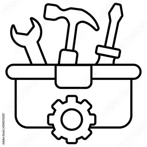 Flat design icon of toolkit