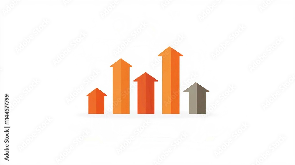 3D Illustration of Arrow Graph Showing Market Growth and Success in Real Estate 3D Illustration of Arrow Graph Showing Market Growth and Success in Real Estate