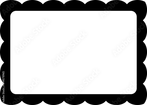 Isolated scalloped border silhouette.
Transparent background.