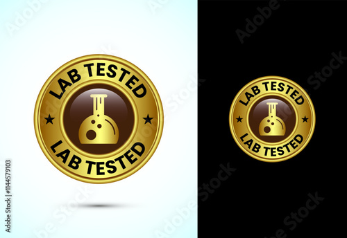 Lab tested icon. Laboratory testing product quality certificate symbol,  Clinically certified