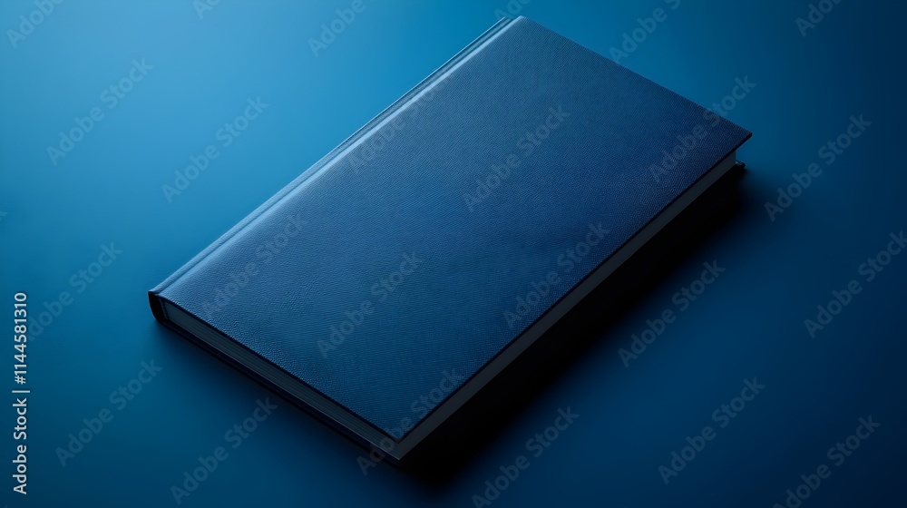 A blue leather bound book with a blue cover A blue leather bound book with a blue cover
