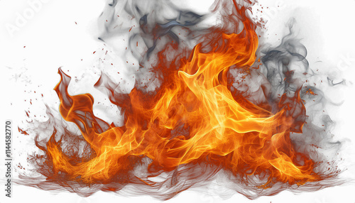 Realistic Fire Flames on a transparent Background – High-Resolution PNG for Design Projects