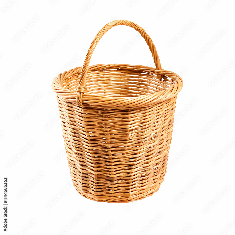 Fototapeta premium Wicker basket isolated isolated on the blank background