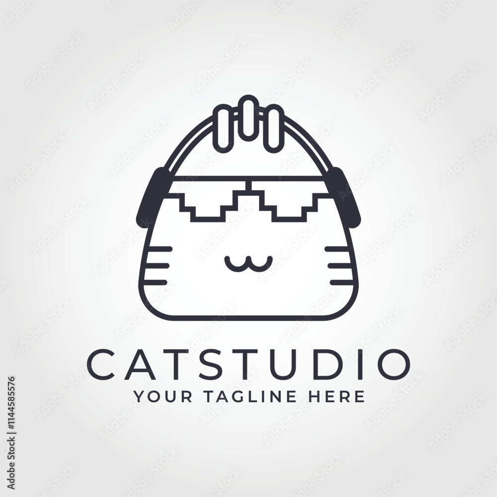 Fototapeta premium cat studio illustration logo vector design