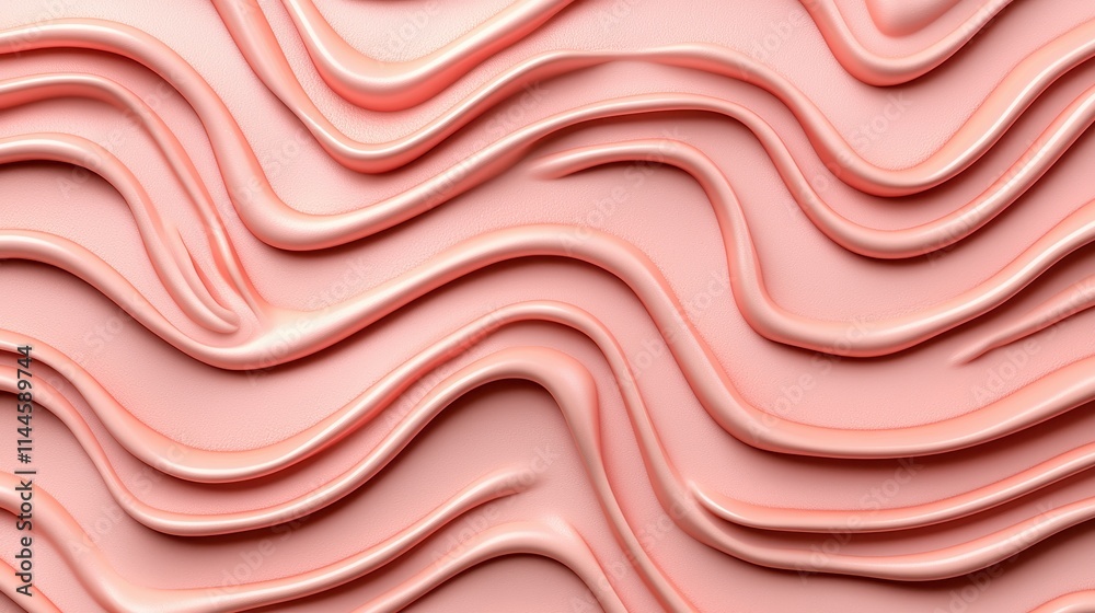 Fototapeta premium Smooth and Glossy Abstract Texture with Wavy Lines and Soft Colors