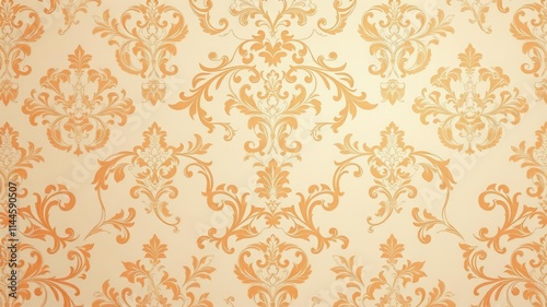 Luxurious cream background adorned with intricate floral pattern design, aesthetic, sophisticated