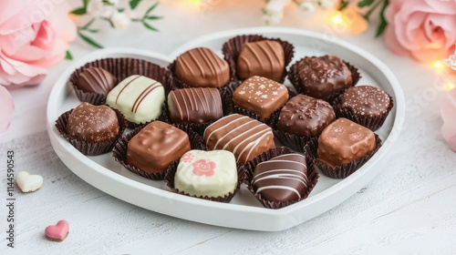 Heart-Shaped Box of Chocolates for Valentine's Day