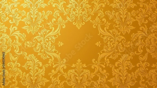 Wallpaper Mural Luxurious seamless golden floral wallpaper with intricate design elements, seamless, opulent, pattern Torontodigital.ca