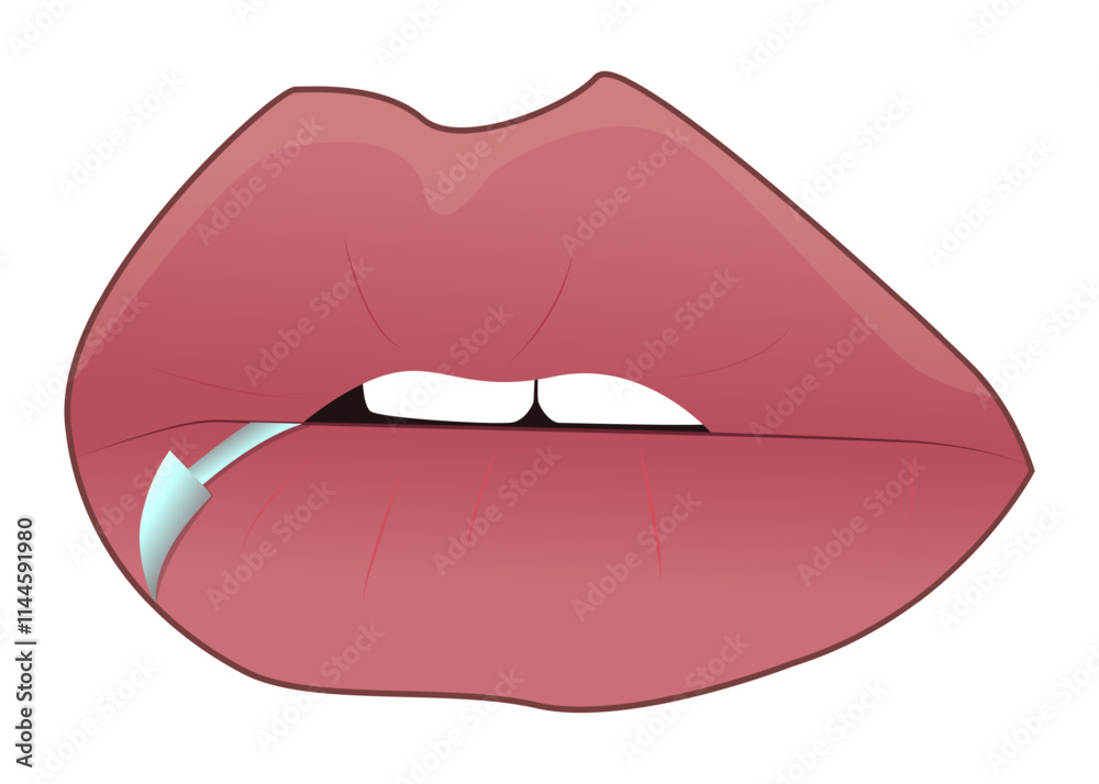 A unique and bold illustration of an oral piercing, showcasing modern body art and self-expression, perfect for branding, advertising, posters or merchandise. A unique and bold illustration of an oral piercing, showcasing modern body art and self-expression, perfect for branding, advertising, posters or merchandise.