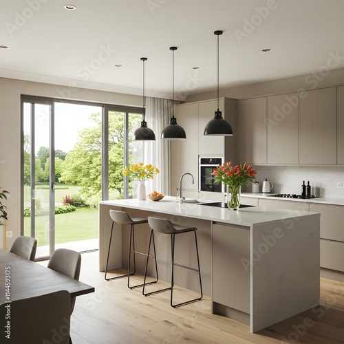 modern kitchen interior with kitchen
