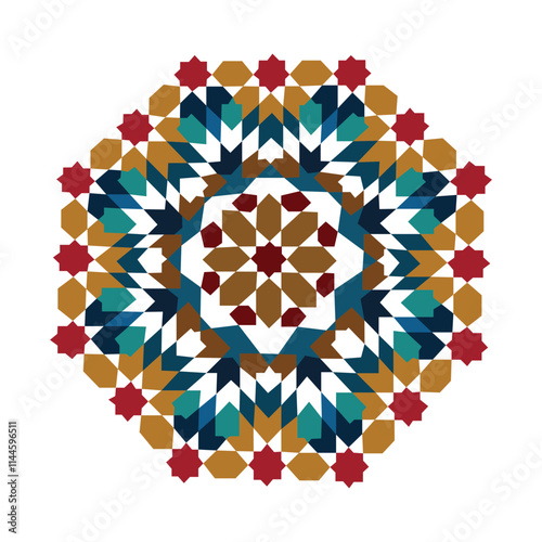 arabic geometric ornament based on traditional arabic art. Arabian tile.