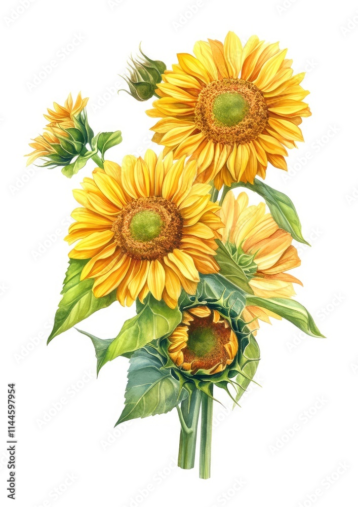 Fototapeta premium bouquet of sunflowers