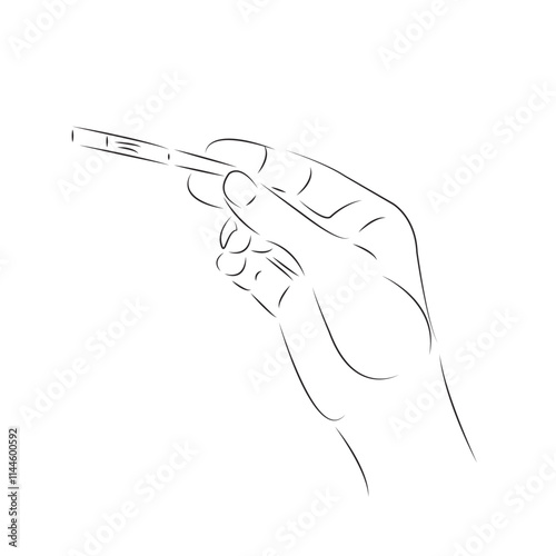 One continuous single drawing line art flat doodle pregnancy, test, pregnant, hand, female, maternity. Isolated image hand draw contour on a white background
