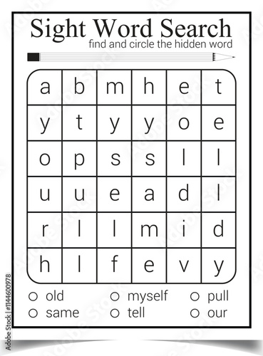 Sigh puzzle word page for children teaching