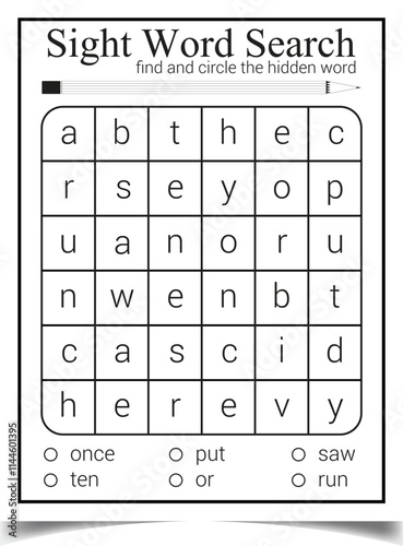 Sigh puzzle word page for children teaching