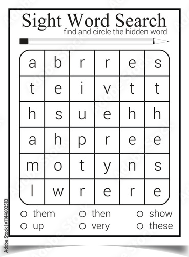 Sigh puzzle word page for children teaching