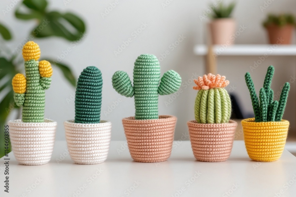 Adorable Crochet Cactus Collection in Pastel Pots Adorable Crochet Cactus Collection in Pastel Pots