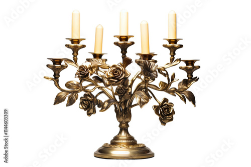 Graceful Candelabra Ornament Isolated on Transparent Background photo