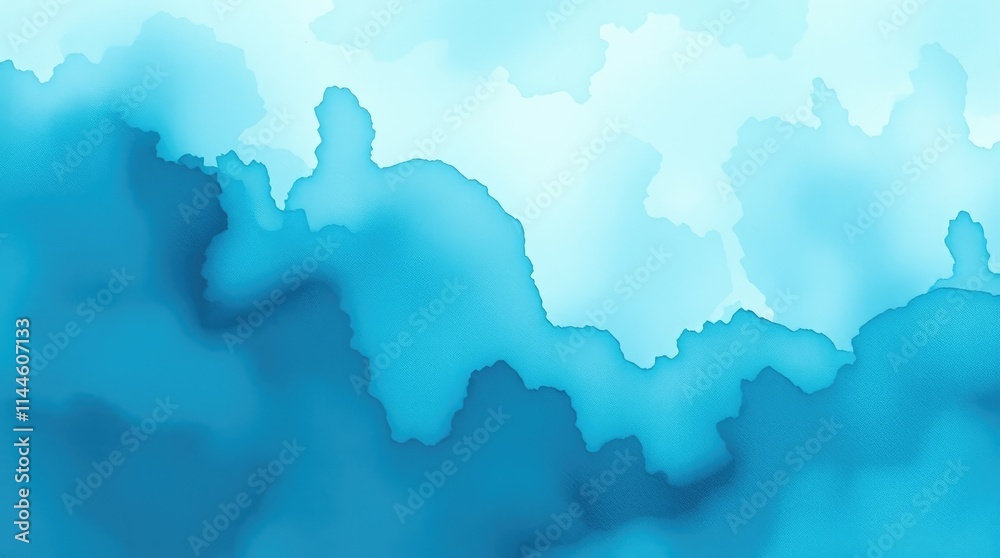 Obraz premium A mesmerizing gradient of tranquil blues forms an abstract backdrop, inviting creativity and exploration. Soft waves merge gracefully in this serene composition