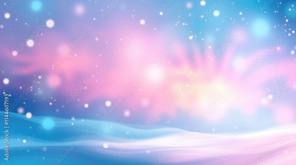 An enchanting backdrop blends soft pinks and blues, illuminated by sparkling lights, creating a tranquil and dreamlike ambiance perfect for creative projects An enchanting backdrop blends soft pinks and blues, illuminated by sparkling lights, creating a tranquil and dreamlike ambiance perfect for creative projects