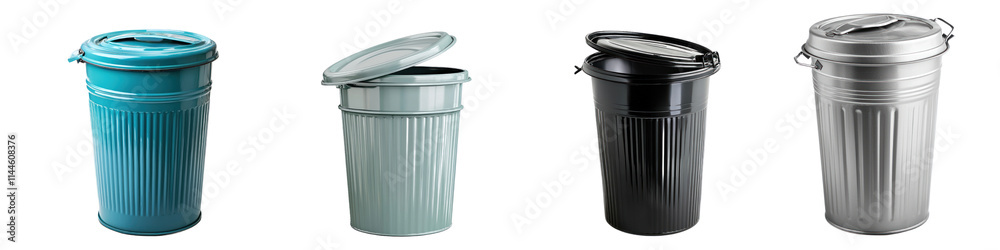 Collection of many kinds of bins isolated on white background Collection of many kinds of bins isolated on white background