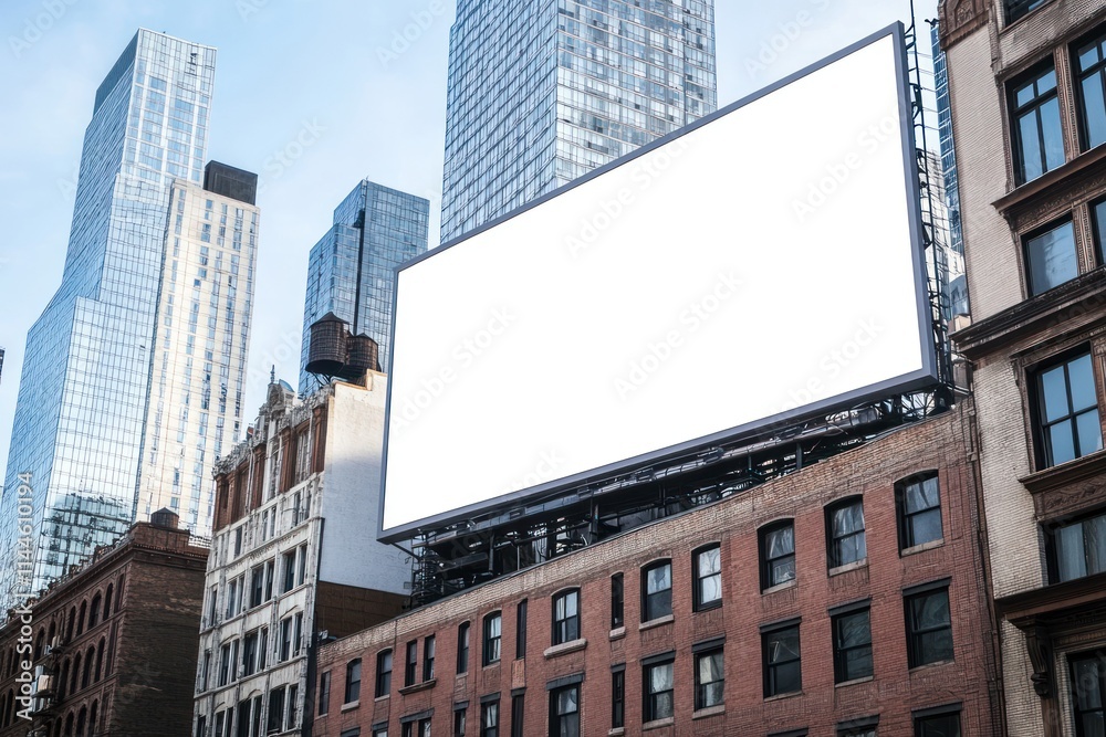 Urban Building with Large Blank Billboard Urban Building with Large Blank Billboard