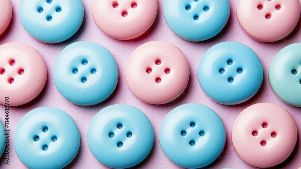 Colorful Button Pattern on Pink Background Sewing Crafts Colorful Button Pattern on Pink Background Sewing Crafts