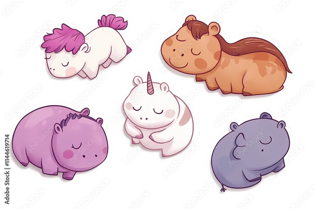 Adorable Baby Animals Cartoon Stickers Set