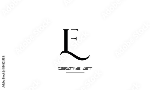 LF, FL, L, F abstract letters logo monogram