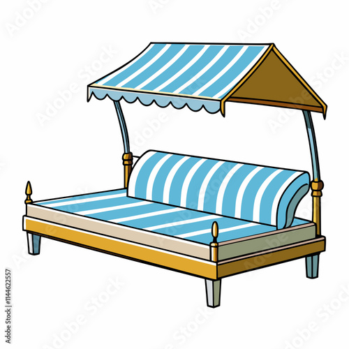 bed on a white background