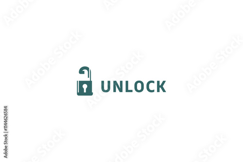 Template logo design solution with unlock image