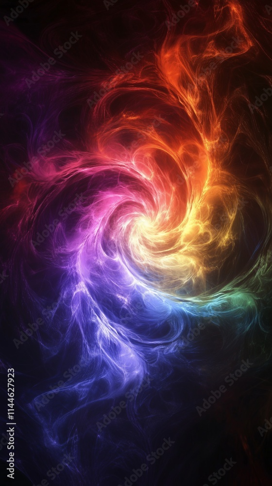 Rainbow Color Swirl on Dark Background Rainbow Color Swirl on Dark Background