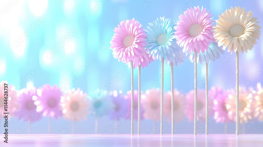 Obraz premium Pastel Flower Background Soft Dreamy Floral Design
