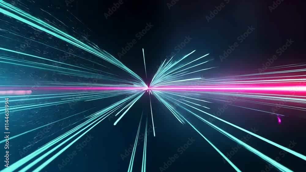 A long blue line with many white dots and a short red line. The blue line is the main focus of the image and the red line is a secondary element
