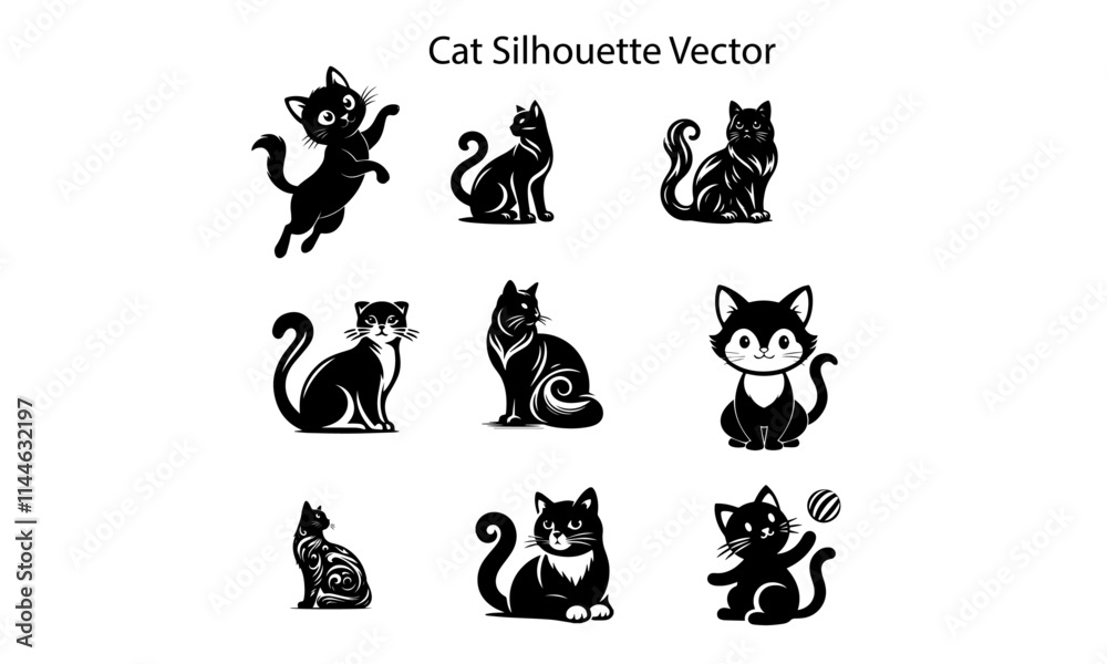 Fototapeta premium Cat Silhouette Vector